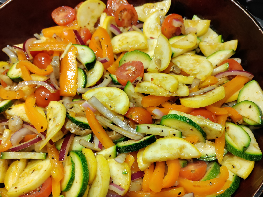 Rainbow Vegetable Saute with Wild Rice